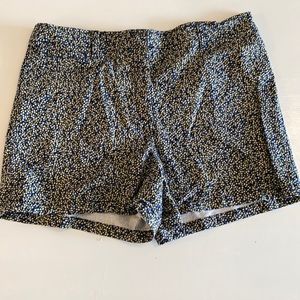 yellow blue and black floral shorts